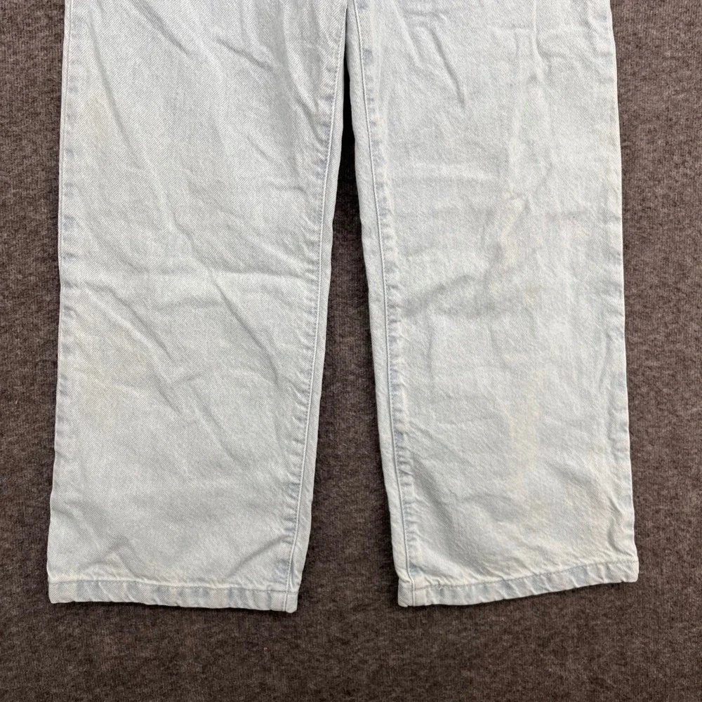Cat & Jack Kids Girls Wide Leg Jeans Light Wash Blue Size 12 Adjustable Waist